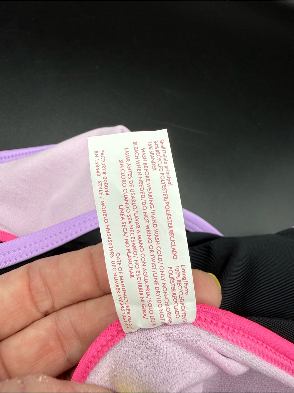 Juniors Ninety Nine High-Waist Black Bikini Bottom Pink & Purple Trim Small 3/5 - Picture 9 of 9